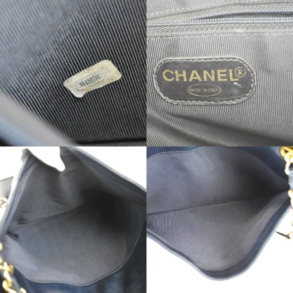 CHANEL CC Chain Shoulder Bag Leather Navy Blue Ita - Picture 8 of 10